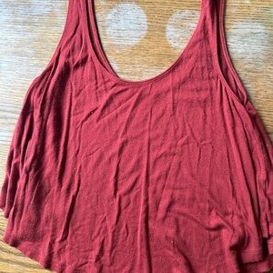 American Eagle Outfitters Women's Scoop Neck Tank Top - Wine